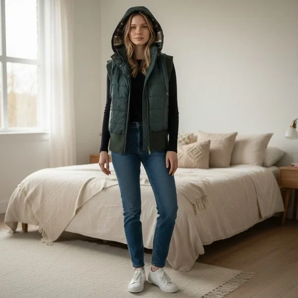 Free People Green Hooded Vest - Picture 9 of 9